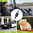 CB Mic Holder, Luminous Material Retractable Microphone Hanger Keeper CB Radio Accessory, Heavy-Duty Mic Tether 32" Stainless Steel Cord with Adjustable Mount Kit, Ideal for Truck Night Driving