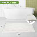 Extra Large Stone Bath Mat, 31.5 x 19.7 White Diatomaceous Earth Stone Shower Mat for Bathroom, Large Absorbent Bath Mats, Non-Slip Bathroom Floor Mat, Quick Dry, Easy to Clean