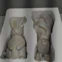 Set of 2 Rustic Easter Bunny Decorations 9.7'' 8'' Farmhouse Spring Easter Bunny Figurines Decoration for Table Vintage Beige Resin Rabbit Statues for Home Indoor Outdoor Decor