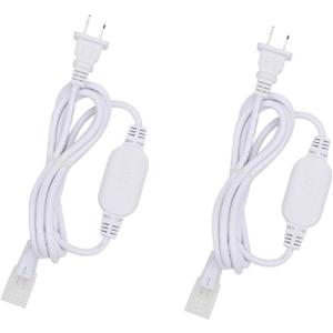 2 Pcs AC 110V LED Light Plug only for High Voltage 10mm X 6mm 288LEDs/M 65.6FT COB LED Strip Lights
