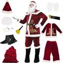 KatchOn Deluxe Velvet Santa Suit for Adults - 11 Pieces | Santa Costumes for Adults | Christmas Costumes, Santa Claus Costume (XX-Large)
