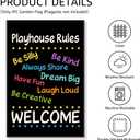 Playhouse Rules Garden Flag, Funny Neutral Colors Welcome Yard Sign for Outside, Clubhouse Home Tree House Decor, Cute Flag for Kids Gifts for Children Outdoor Decor