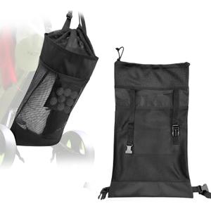 Golf Push Cart Accessories - Golf Storage Bag and Organizer for Universal Cart with Drawstring Closure, 3 Adjustable Buckles & Inner Mesh Pocket for Golf Balls, Oxford Cloth & Mesh Construction