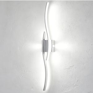Modern Led Wall Sconces, 32inch Bathroom Mirror Vanity Light, 28W 6000K Wall Light Fixtures Stair Lights, Indoor Wall Decor Bedside Wall Lamp for Bedroom Living Room Hallway Hotel - Silver