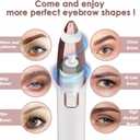 gurelax Eyebrow Trimmer for Women,Electric Eyebrow Hair Remover, Painless Brow Razor Shaper with LED Light, USB Rechargeable, Eye Brow and Face Epilator for Ladies(White)