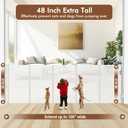 Reinforced 48" Extra Tall X 100" Extra Long Baby Gates for Wide Openings Retractable Baby Gates Extra Wide Dog Gates Indoor Mesh Gates for Dogs Tall Pet Gates for Doorways Mesh Cat Gate, White