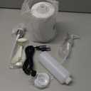 Oil Warmer for Massage, Yofuly Heated Body Lotion Dispenser Device with Gua Sha Roller Set, Electric Massage Oil Gel Bottles Heater with Ambient Lighting, White