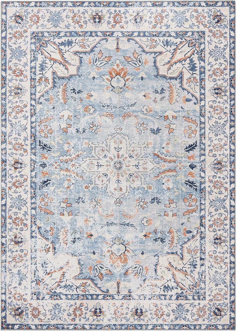 Rugease Washable Area Rug Grey 5FT x 7FT