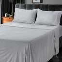 Utopia Bedding Queen Sheet Set - Jersey Knit Sheets 4 Piece – Cotton – Soft T-Shirt Stretchy Sheets (Heather Light Grey), 66 in x96 in