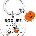 VANLOVEMAC Boo Basket Stuffers for Women Men Funny Halloween Ghost Keychain Halloween Themed Gifts for Him Her Spooky Basket Stuffers for Girls Boys Boo Jee Keychain Christmas Stocking Stuffer