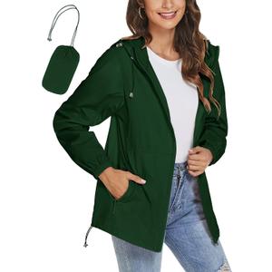 TCOT Womens Rain Jackets Waterproof Windbreaker Jackets lightweight Portable Rain Coat (Beige, XXL)