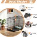 FDW 30inch Dog Crate Pet Cage with Metal Folding Design Plastic Tray Indoor Outdoor Dog Kennel Cage for Small and Medium Dogs,Black