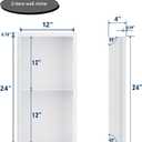 Neodrain 2-Tier 24X12Inch White Shower Niche, Rimless Bathroom Wall Niche Recessed Stainless Steel Waterproof Tile Ready Shower Cubby for Bathroom Storage Organizer