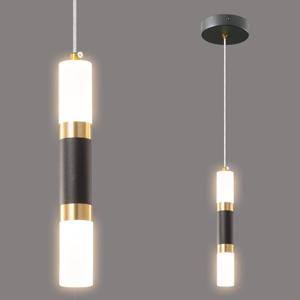 Modern Kitchen Island Light Fixture Dimmable LED Black Mini Pendant Light Bedroom Bedside Table Black Gold Small Pendant Lighting (1-Pack)