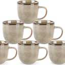 AmorArc 12oz Coffee Mugs, Ceramic Coffee Mugs set of 6 for Man, Woman, Dad, Mom, Modern Coffee Mugs with handle for Latte/Cappuccino/Milk/Cocoa. Dishwasher&Microwave Safe (Oatmeal)