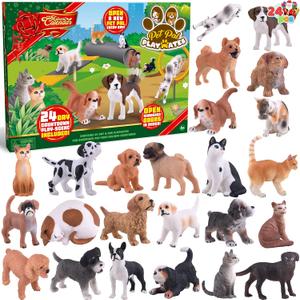 JOYIN Christmas Advent Calendar 2025, 24 Days Dog Cat Countdown Animal Advent Calendar for Kids Toddlers, Christmas Party Favor Gifts, Xmas Gifts for Boys Girls