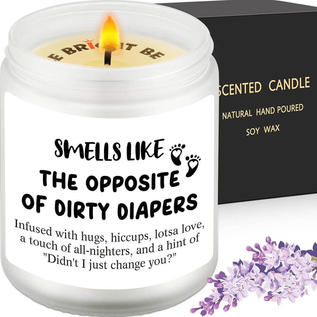 New Baby Gifts Candle, Smells Like the Opposite of Dirty Diapers, Funny Shower Gift, Post Partum Gift, Funny Expecting Mom Gifts, Scented Candle For New Mama, Giving Birth, First Time Mom Present Idea