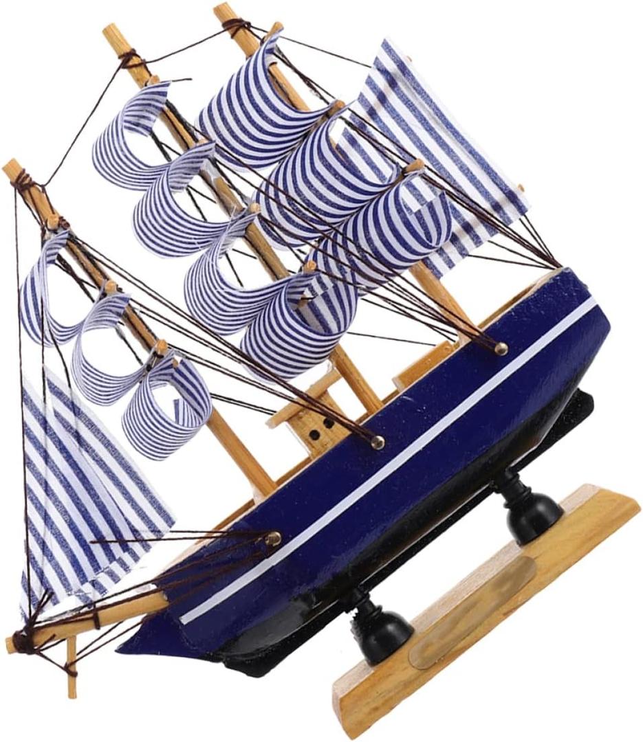 1pc Sailing Model Decorative Coastal Sail Mini Cake Baby Topper Birthday Ship Vintage Tabletop Kids Design Miniature Decoration Party Sailboat Novel Office Cuake Boats