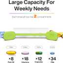 Weekly Pill Organizer 2 Times a Day - Am Pm Pill Box 7 Day, Large Twice Medicine Pill Case for Daily Medication, Vitamins, Fish Oils, Supplements Portable Week Pill Holder Container, Translucent White