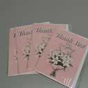 Thank You Card - Thank You Cards for Men Women Dad, Mom, Brother, Sister, Friends, Kids - Pink Floral Greeting Cards for Appreciation 5 x 7 Inch 