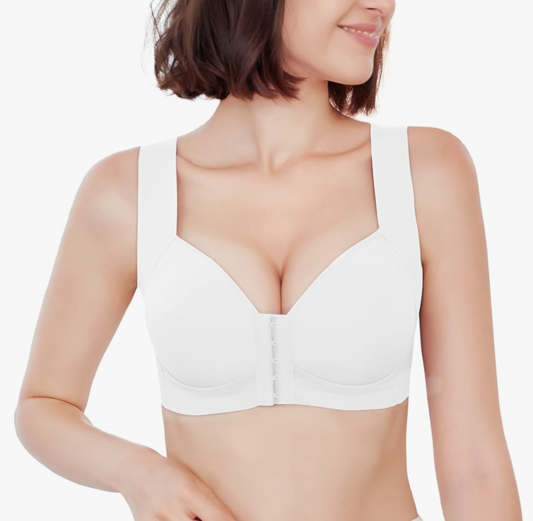 FallSweet Front Close Bra for Women Push Up Wirefree Bra Seamless No Dig Comfort Brassiere Size 40/90