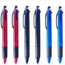 3-in-1 Ballpoint Pens with Stylus Tip, Fine Point, Set of 6, Black/Blue/Red (Multicolor)