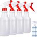JohnBee Empty Spray Bottles (16oz/4Pack) - Adjustable Spray Bottles for Cleaning Solutions - No Leak and Clog - HDPE spray bottle For Plants, Pet, Vinegar, BBQ, and Rubbing Alcohol.