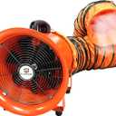 12 Utility Blower with 16.5ft Ducting Hose 520W 3300CFM Industrial Ventilation Exhaust Fan with 13ft Cable Portable Ventilation Fan for Sucking Smoke, Odor and Overspray at Home & Workplace