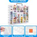 Organizer Box Compatible with Mini Brands Collectibles, 48 Grids Clear Plastic Box with Removable Dividers and Latch Opening, Ideal for Display and Storage of Mini Brands Toys, Travel Friendly