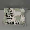 Snuggle Sac Checkered Throw Blanket for Couch, Super Soft, Cozy Warm Knit Blankets, Reversible Plaid Fluffy Throws for Sofa, Bed, Checkered Sage Green, 50x60 Inches