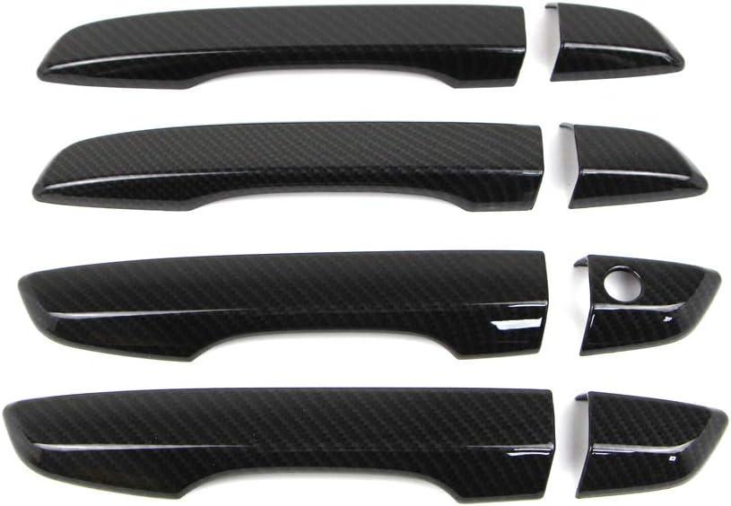 Dreamseek Door Handle Cover for 10th Gen Honda Civic 2016 2017 2018 2019 2020 2021 Sedan Hatchback Exterior Chrome Molding Trim Carbon Fiber Style (w/o Smart Keyhole)