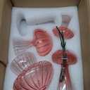 Hewory Glass Mushroom Vase for Flowers, 5pcs Pink Small Bud Flower Vases Unique, Mushroom Propagation Hydroponic Vases, Funky Cottagecore Decor for Home Room Kitchen Office Windowsill Decorations