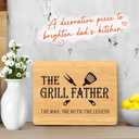 2 x Dad Gifts for Fathers Day, Dad Gifts from Daughter, Dad Birthday Gifts - The Grill Father Bamboo Cutting Board - Gifts for Dad Daddy, Best Gifts for Dad Fathers Day