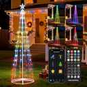 7.5Ft Smart LED Christmas Cone Tree Light, Lighted Artificial Tree with Star Topper, Music Sync with Remote APP Control, DIY RGB Light Show Tree for Xmas Indoor Outdoor Decorations (RGB)