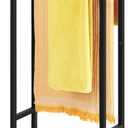 Freestanding Towel Rack 2 Tier Towel Holder Stand Small Hand Towel Drying Rack Black Towel Blanket Racks for Bathroom Laundry Room Bedroom Pool (Matte Black)