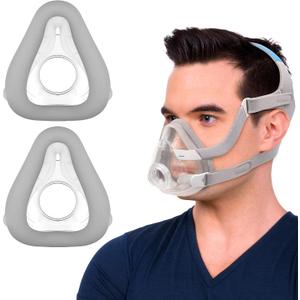 2 Packs Replacement Memory Foam Mask Cushion (M) for Airtouch F20, Comes with 2 Packs CPAP Mask Liners - F20 Full Face Masks Medium - Optimized Comfort & Secure Seal with New Version Memory Foam (M)