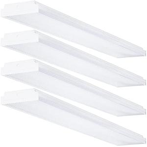 TychoLite Wraparound LED Light - 4FT 40W 4800 Lumens 5000K Daylight White, 48 Inch Flush Mount Shop Lights for Garage, 120W Equivalent, Pack of 4