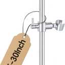 Shower Slide Bar Adjustable Handheld Shower Head Holder Wall Mount - 30inch All-Metal Shower Head Slide Bar Compatible with Bathroom Drill Free Glue Installation - Polished Chrome