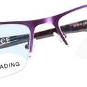 FONHCOO Bifocal Reading Glasses for Women Men, Metal Half Frame Blue Light Blocking Readers (Purple)