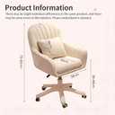 Velvet Home Office Desk Chair,Upholstered Vanity Chairs,Height Adjustable Swivel Wheels,Girls Women Ergonomic Computer Study Chair with Included Pillow,Bedroom, Living Room Off White 
16.14" * 32.33"