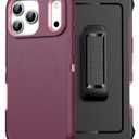 Magnetic Case for iPhone 17 Pro Max with blet Clip Holster,[2X Screen Protector] [Military-Grade Protection], Heavy Duty Case for iPhone 17 Pro Max 6.9 Inchs,Red-Pink