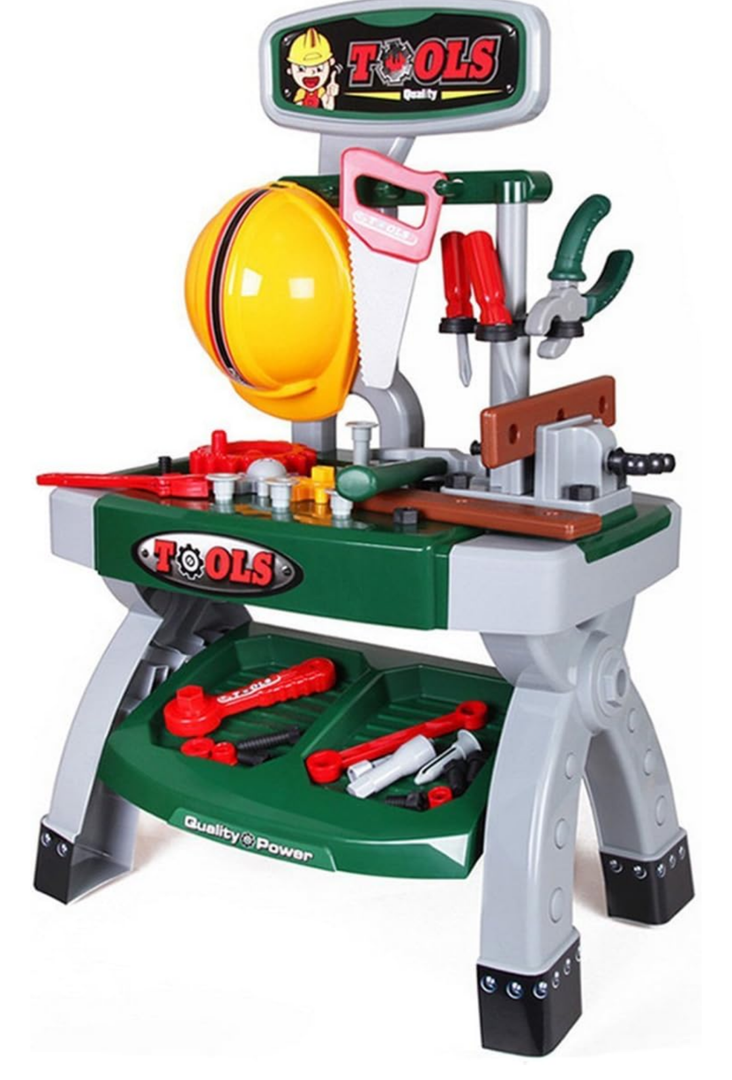 Tool Set for Kids 49 Pcs Pretend Play Construction Set for Toddlers Workbench with Power Toy Drill Toddler Tool Bench for Kids - Toy Tool Set for Boys Workshop Ages 3-6 Years