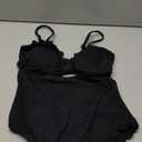 CUPSHE Women's One Piece Swimsuit Sexy Black Cutout Scallop Trim Bathing Suit size S