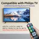Backlit Big Button TV Remote Replacement for Philips TV with Cover & Hook, Universal Remote No Setup for Seniors People with Poor Vision,Parkinson's Disease Patient