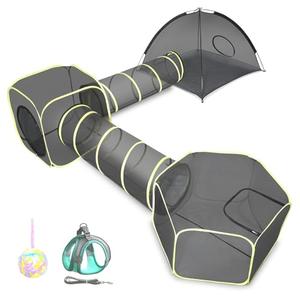 Wilwolfer 5 in 1 Cat Enclosure - Outdoor Cat Tent with Tunnel & House - Portable Pet Playpen for Cats, Puppies & Small Animals