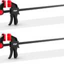 24" Bar Clamps for Woodworking, Medium 170 lbs One-Handed Spreader/Clamp, Light-Duty Quick-Clamp F Wood Clamps Set for Hand Wood Working Crafts Grip Gluing - 2 Pack