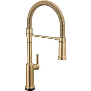 Delta Cordova Touchless Pro Style Commercial Kitchen Faucet with LED Spotlight, Brushed Gold Touch Kitchen Sink Faucet with High Pressure ProClean Spray, Lumicoat Champagne Bronze 9685TL-CZ-PR-DST