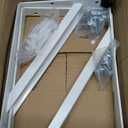 12 x 8 inch Heavy Duty Shelf Brackets, Load Capacity: 600 lb, 2-Pack White Metal L Supports for Wall Mounted Wood Shelving, Shelves Bracket with Screws, HOME MASTER HARDWARE