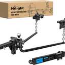 Nilight 1200 lbs Round Bar Weight Distributing Hitches Kit with Interchangeable Spring Bars and Sway Control, 2-in Solid Steel Shank, 2-5/16 in Alloy Steel Ball