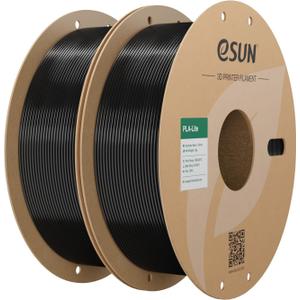 eSUN Black PLA Filament 1.75mm, 3D Printing PLA Lite Filament 1.75mm Dimensional Accuracy +/- 0.03mm, 2KG 3D Printer Filament, 1kg per Spool, Black 2 Pack